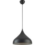 Woodhub 32 x 58 Reyes Özel Tasarım Modern Salon - Mutfak - Cafe Siyah Içi Beyaz Tekli Sarkıt Avize Metal Ru