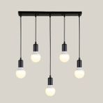 Woodhub 5 5li Caka Rustik Avize Yemek Masası Siyah Salon / Oturma Odası Modern 51-60 cm E27 60 x 15 Metal