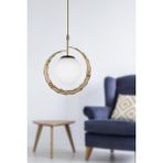Woodhub 61-70 cm Titan Tekli Avize Eskitme Beyaz Cam Modern Tek Ebat 1 E27 Metal Çok Renkli