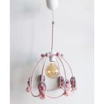 Woodhub 71-80 cm Pembe Makrome Ip Sargı Papatya Balon Pembe Ponponlu Kız Bebek ve Çoçuk Odası Sarkıt Avize