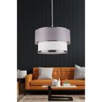 Woodhub Açık Gri Stone Pasta Avize 71-80 cm Ahşap Malzeme ile Şık Tasarım Beyaz Renk