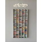 Woodhub Ahşap Araba Rafı 100'LÜ Dikey Beyaz Renk (Hotwheels ve Matcbox Arabaları Için Uygundur) - Ahşap Desenli