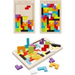 Woodhub Ahşap Blok Tetris Zeka Oyunu - Ahşap Desenli