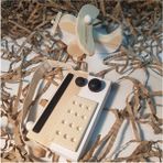 Woodhub Ahşap Elyapımı Baby Radyo + Baby Uçak Oyuncak Set,montessori Oyuncak,hediyelik Oyuncak,çocuk Oyunca - Ahşap Desenli