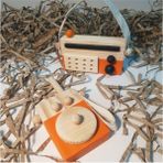 Woodhub Ahşap Elyapımı Baby Telsiz + Baby Radyo Oyuncak Set,montessori Oyuncak,hediyelik Çocuk Oyuncağı - Ahşap Desenli