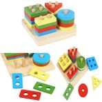 Woodhub Ahşap Kare Vidalama Oyunu Eğitici Wisdon Puzzle Kare Bultak Set - Ahşap Desenli