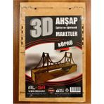 Woodhub Ahşap Köprü Yelkenli Boyanabilir Ahşap Maket - Ahşap Desenli