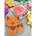 Woodhub Ahşap Montessori Boyama Çizim Şablon 9lu , Eğitici Boyanabilir Yap Boz - Bultak Şekil Çizim Oyuncak - Ahşap Desenli