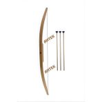Woodhub Ahşap Ok Yay Takımı, Doğal Gürgen (Kayın) Ağacından 80 cm - Ahşap Desenli