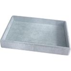 Woodhub Ahşap Organizatör Gri Süet Tabla Kolye & Yüzük Düzenleyici ve Gözlük (Düz Servis) 14X22 cm Çekmece - 0