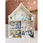 Woodhub Ahşap Oyuncak Bebek-Çocuk Dekor Oyun Evi-3 Katlı-85 Parçalı Oyuncak Ev - Ahşap Desenli