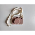 Woodhub Ahşap Oyuncak Fotoğraf Makinesi Eskitme Sütlü Kahve - Ahşap Desenli
