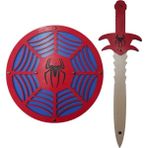 Woodhub Ahşap Oyuncak Seti 2’li, Spider-Man Örümcek Adam Kalkanı ve Kılıcı - Ahşap Desenli