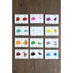 Woodhub Ahşap Zeka Kartları Eşleştirme Oyunu Ahşap Pazıl Oyuncak (Renkler) - Ahşap Desenli