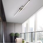 Woodhub Alüminyum Modern Tavan Koridor Aydınlatması Çubuk LED Siyah Günışığı Lineer Avize Armatür Ikili LED