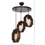 Woodhub Asimetrrik 3 Lü Sarkıt Ahşap Modern Ahşap - 1