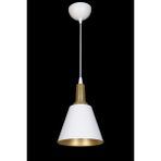 Woodhub Ayça Modern Tasarım Eskitme Detaylı Beyaz Içi Gold Renk Metal Tekli Avize - 1 - Ahşap