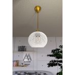 Woodhub Balle Beyaz Sarkıt Top Avize Gold Kablo - 1 - Ahşap
