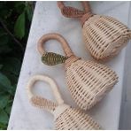 Woodhub Bebek Çıngırak Ahşap Marakas %100 Organik Rattan - Ahşap Desenli