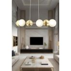 Woodhub Berca 6lı Gold Avize Modern Mutfak Yemek Masası Üstü Yatak Odası Salon Avize - 1 - Ahşap