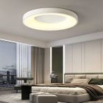 Woodhub Beyaz Pcb'li Kumandalı Dimli 3 Işık Renkli 60 cm Çember LED Tavan Lambası, Modern Aydınlatma, Avize - 1 - Ahşap