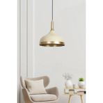 Woodhub Beyaz Sofia Krem Sarıtekli Sarkıt Avize 1 Metal