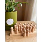 Woodhub Boyasız Peg Bebek Bir Adet (Eğitici Oyuncak, Montessori Materyal, Kendin Yap Seti, Okul Öncesi) - Ahşap Desenli