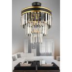 Woodhub Çağla 4 Lü Siyaha Gold Yaldızlı 30 Luk Modern Salon Avizesi - 1 - Ahşap