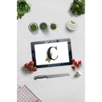 Woodhub Cam Kesme Tahtası - Cam Kesme Tablası Harfli Tasarım C Harfi 20 Cm X 30 Cm