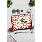 Woodhub Cam Kesme Tahtası - Cam Kesme Tablası | Kitchen Heart | 30CM x 40CM