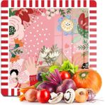 Woodhub Cam Kesme Tahtası Kare Karışık Renkli Love Desenli 30X30 cm