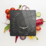 Woodhub Cam Kesme Tahtası Kare My Kitchen Horoscope Desenli