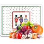 Woodhub Cam Kesme Tahtası Yılbaşı Fındıkkıran Desenli 20X30 cm