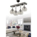 Woodhub Cansu 4lü Kristal Top Siyah Krom Caka Modern Avize - 1 - Ahşap