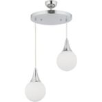 Woodhub Damla 2'li Yuvarlak Krom Modern Koridor Mutfak Salon Avize - 1 - Ahşap