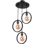 Woodhub Darya Modern Retro Siyah Renk Salon - Mutfak - Yatak Odası 3 Lü Avize - 1 - Ahşap