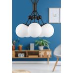 Woodhub Delf 5.li Avize Siyah Beyaz Cam - 1 - Ahşap
