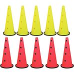 Woodhub Delikli Antreman Hunisi Orta 40 cm ( 5 Sarı / 5 Kırmızı ) 10 Adet - Kırmızı - Sarı