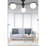 Woodhub Diaspor 3'lü Yuvarlak Siyah Beyaz Camlı Modern Plafonyer Genç Odası Yatak Odası Retro Salon Avize - 1 - Ahşap