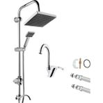 Woodhub Duş Seti Krom 2'li Duş Seti Baston Borulu Banyo Çeşmesi Musluğu