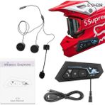 Woodhub DYNEGOBT22 Kask Kulaklık Motosiklet Kulaklık Bluetooth 5.0+EDR Kırmızı Renkli Dolanmayan Kablolu