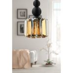 Woodhub E27 Alaba Tekli Avize Siyah Bal Taş Tek Ebat Modern 3 71-80 cm Metal Siyah