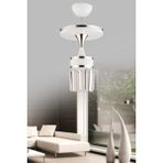 Woodhub E27 Aslı Tepsili Kristal Taşlı Tekli Beyaz Krom Yaldızlı Modern Lüks Avize 1 Metal Beyaz Taşlı