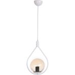 Woodhub E27 Deco Modern Tasarım Cafe - Mutfak - Salon - Hol Beyaz Renk Bal Camlı Tekli Avize Modern Metal 1