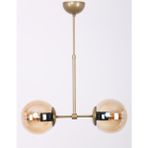 Woodhub E27 Martı 2'li Eskitme Bal Camlı Avize Modern Mavi 60 x 50 Metal 51-60 cm 2