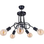 Woodhub E27 Silim 5 Li Avize Çelik 5 Siyah 51-60 cm Modern
