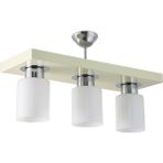 Woodhub E27 Üçlü Modern Spor Model Dikdörtgen Tepsi Krem Avize 3 Modern Beyaz Metal 30