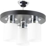 Woodhub E27 Üçlü Modern Spor Model Yuvarlak Tepsi Siyah Avize Modern Beyaz Krom 2