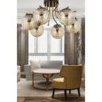 Woodhub Edin 6lı Siyah Eskitme Bal Camlı Modern Genç Odası Yatak Odası Salon Avize - 1 - Ahşap