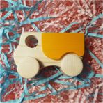 Woodhub El Yapımı Ahşap Oyuncak Tekerlekli Kamyon Çevre Dostu, Eğitici,doğal Ahşap, Montessori,+3 Yaş Hediy - Ahşap Desenli
